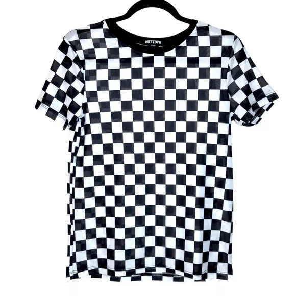 ❌Donated❌ Checkered Short Sleeve Tee Top NEW - Picture 2 of 4
